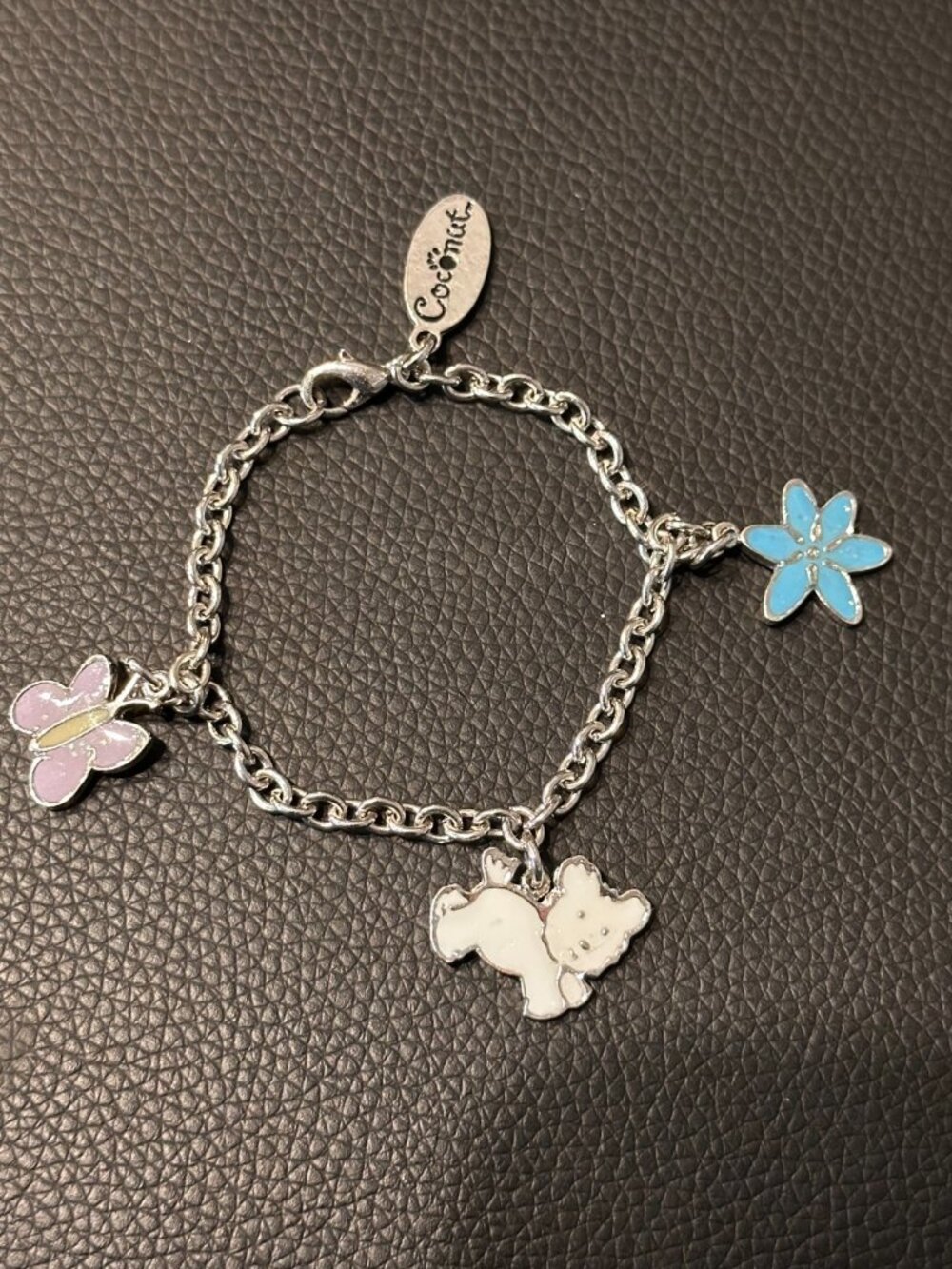 3/$30 American Girl Doll Jewelry Coconut Charm Bracelet Silver Tone Dog Flower